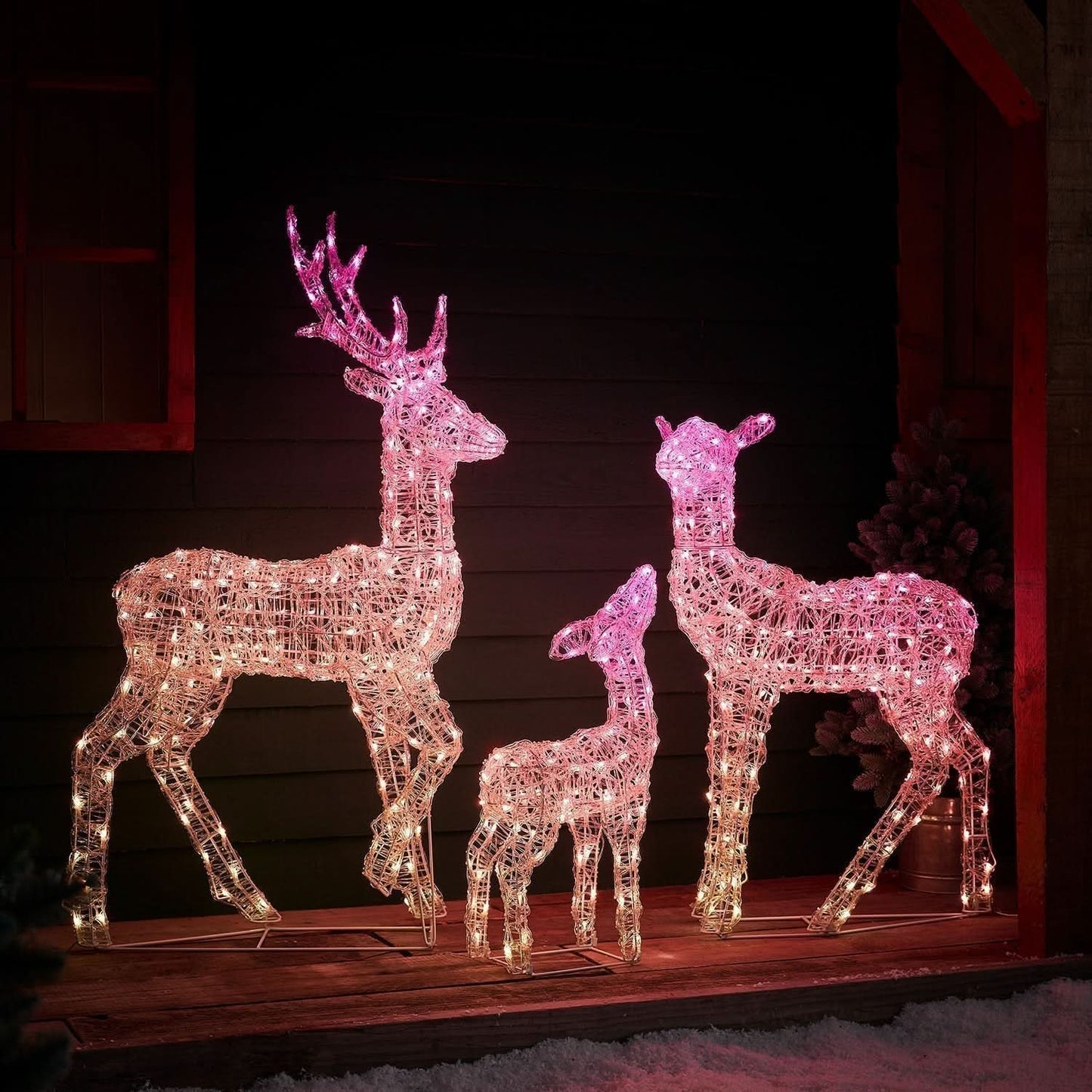 Conjunto de 5 Renas Iluminadas com LED RGB e Controle via Wi-Fi