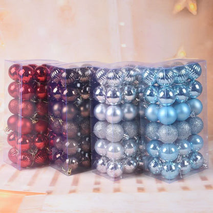 Decoração De Natal / 4cm 36 Peças Bolas Coloridas De Natal Com Glitter