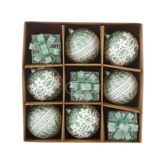 Kit 9 Peças Bolas De Natal 8CM